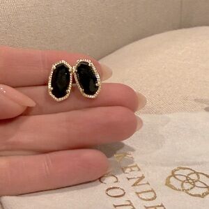 Kendra Scott Ellie Black and Gold Earrings